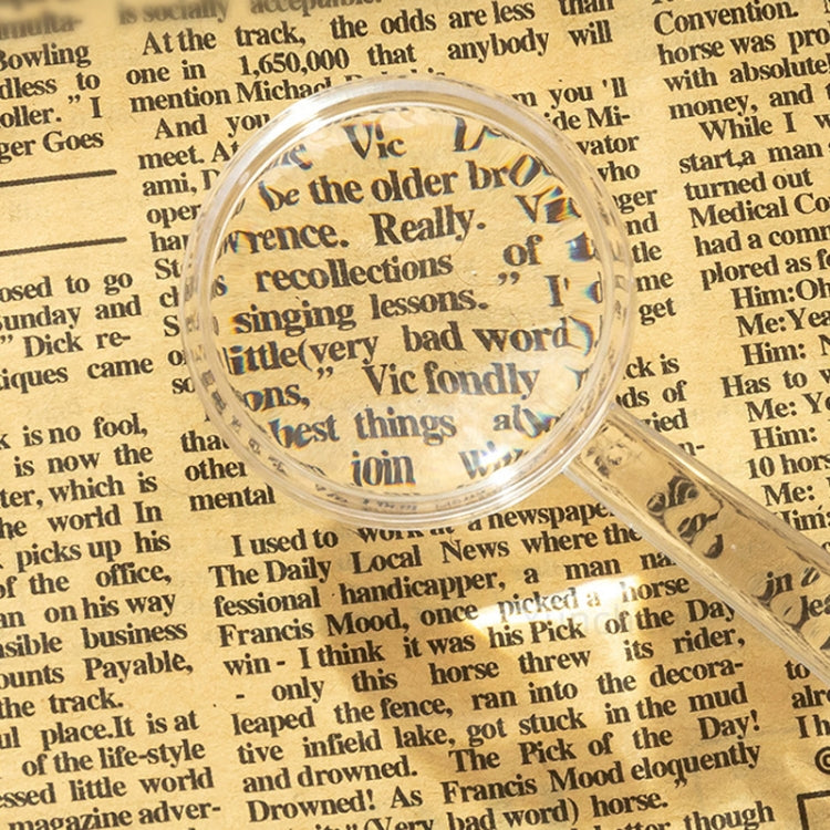 40mm 10pcs 3X Magnifying Glass Plastic Transparent Integrated Handheld HD Children Toy Magnifier - Hand Held Style by buy2fix | Online Shopping UK | buy2fix