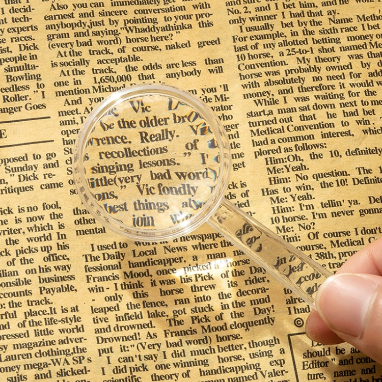 40mm 10pcs 3X Magnifying Glass Plastic Transparent Integrated Handheld HD Children Toy Magnifier - Hand Held Style by buy2fix | Online Shopping UK | buy2fix
