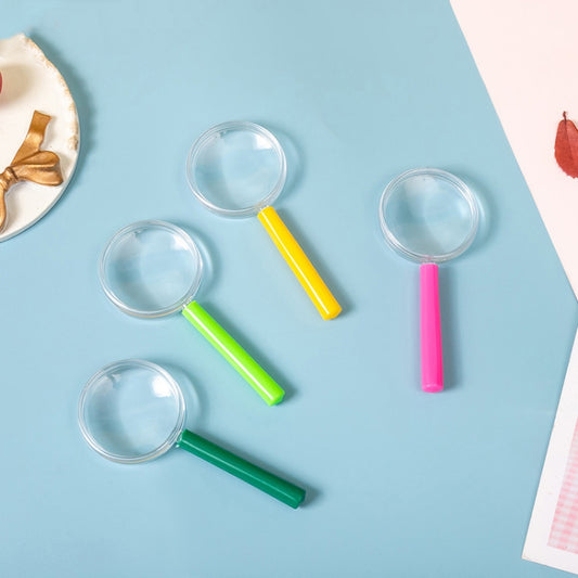 4pcs 40mm 3X Plastic Acrylic Lens Children Teaching Magnifier Color Handle Magnifying Glass, Color Random Delivery - Hand Held Style by buy2fix | Online Shopping UK | buy2fix