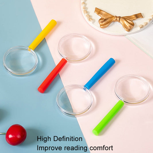 4pcs 40mm 3X Plastic Acrylic Lens Children Teaching Magnifier Color Handle Magnifying Glass, Color Random Delivery - Hand Held Style by buy2fix | Online Shopping UK | buy2fix