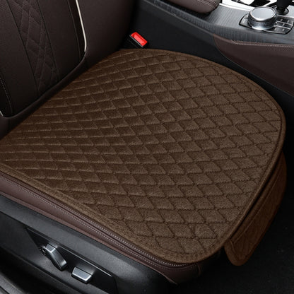 Non-Slip Rhombus Imitation Linen Car Seat Cushion, Color: Brown Front Row by buy2fix