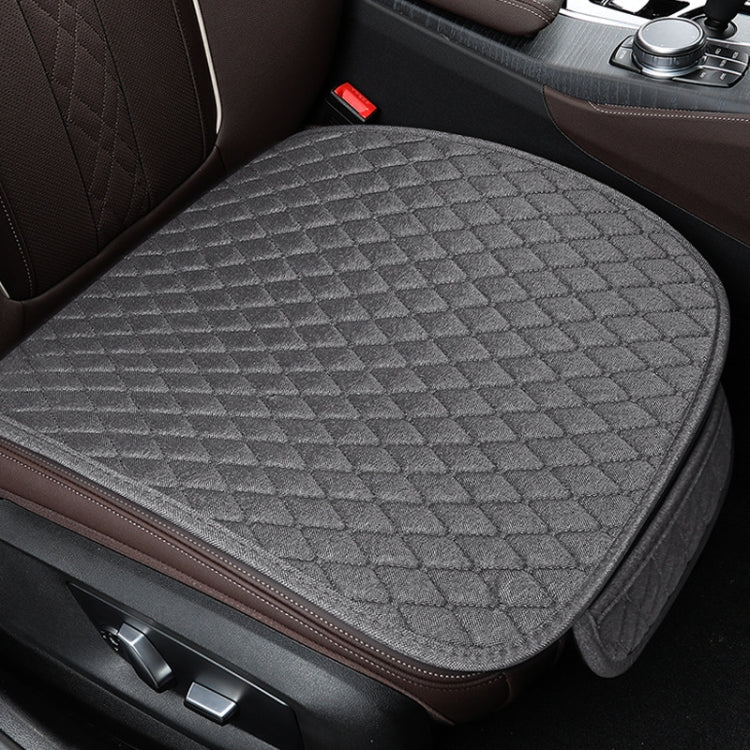 Non-Slip Rhombus Imitation Linen Car Seat Cushion, Color: Gray Front Row by buy2fix