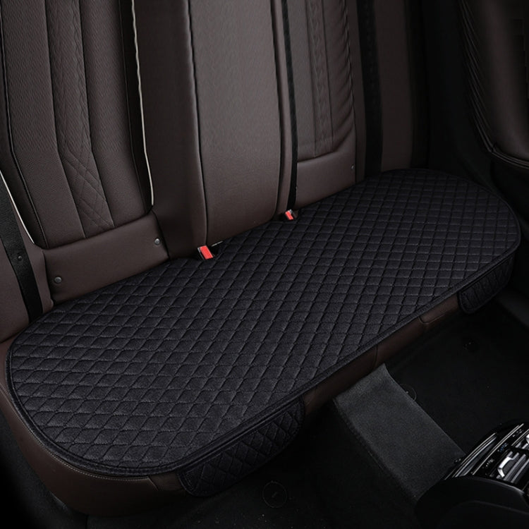 Non-Slip Rhombus Imitation Linen Car Seat Cushion, Color: Black Back Row by buy2fix