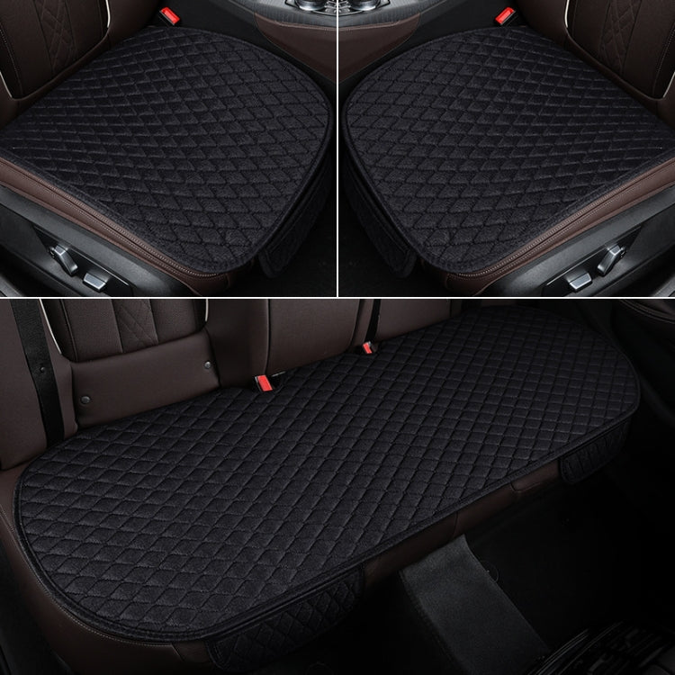 Non-Slip Rhombus Imitation Linen Car Seat Cushion, Color: Black Back Row by buy2fix
