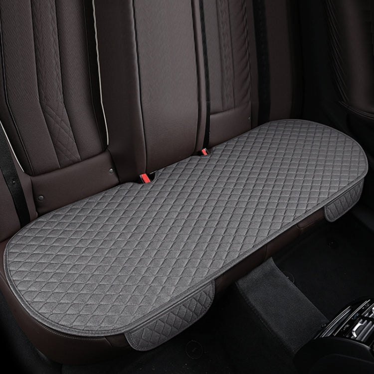 Non-Slip Rhombus Imitation Linen Car Seat Cushion, Color: Gray Back Row by buy2fix