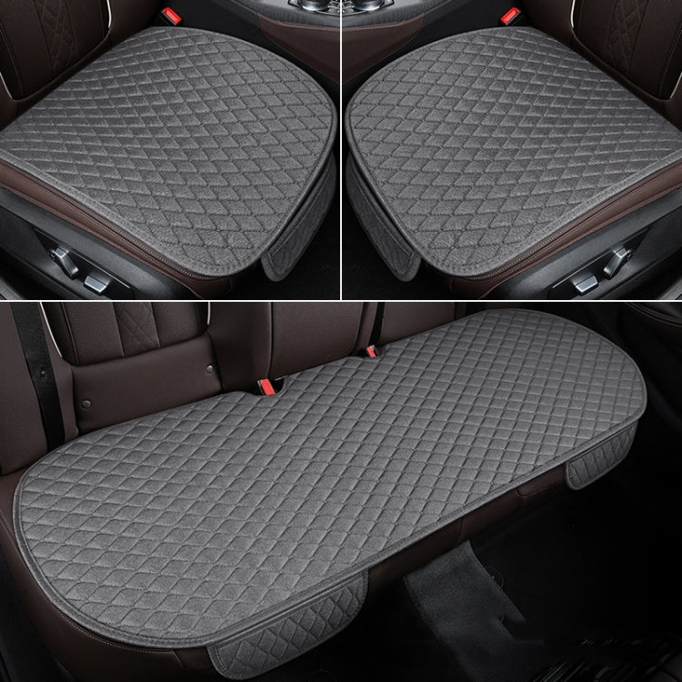 Non-Slip Rhombus Imitation Linen Car Seat Cushion, Color: Gray Back Row by buy2fix