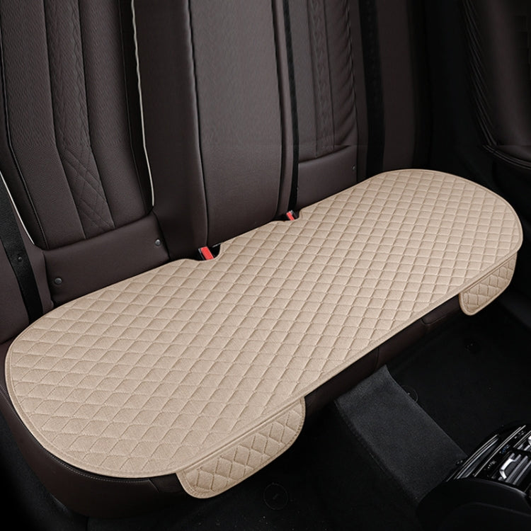Non-Slip Rhombus Imitation Linen Car Seat Cushion, Color: Beige Back Row by buy2fix