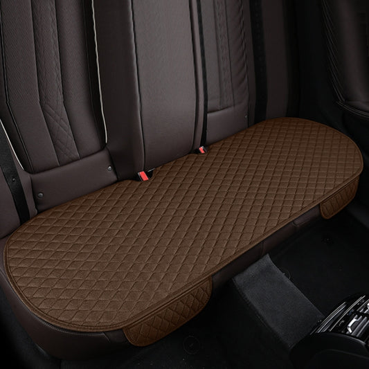 Non-Slip Rhombus Imitation Linen Car Seat Cushion, Color: Brown Back Row by buy2fix