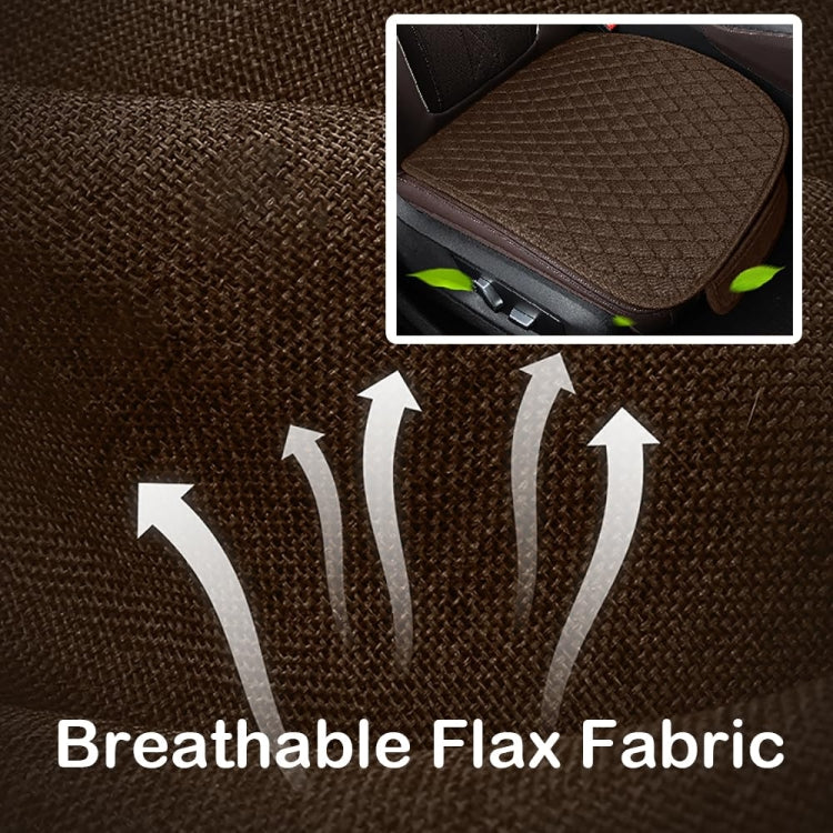 Non-Slip Rhombus Imitation Linen Car Seat Cushion, Color: Beige Front Row by buy2fix