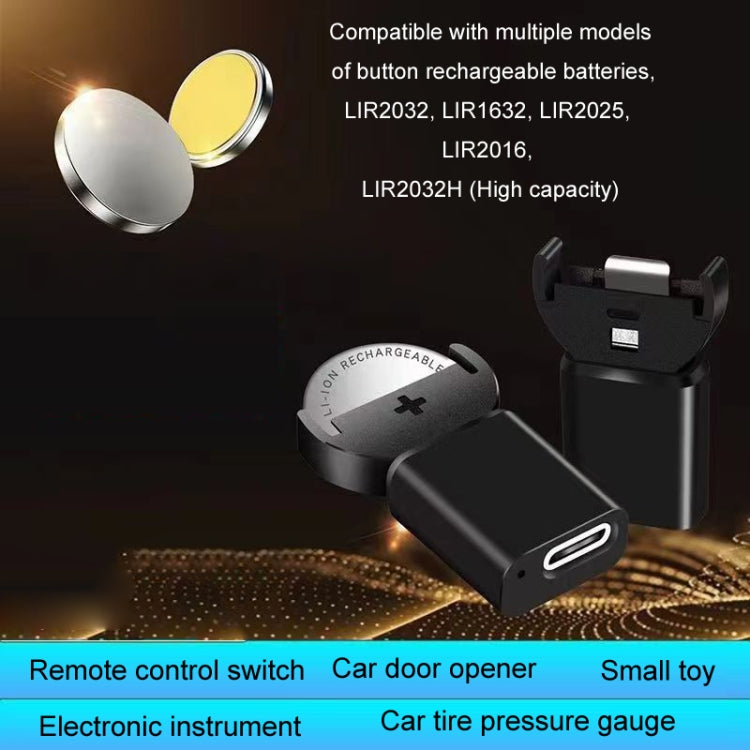 Key Toys LIR2032 Rechargeable Button Battery Charger(Black With Cable) - Charger & Converter by buy2fix | Online Shopping UK | buy2fix