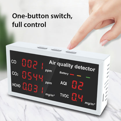 5-in-1 Indoor Home Portable Air Monitor TVOC Formaldehyde Detector(W17A Light Gray) - Air & Water Quality Tester by buy2fix | Online Shopping UK | buy2fix