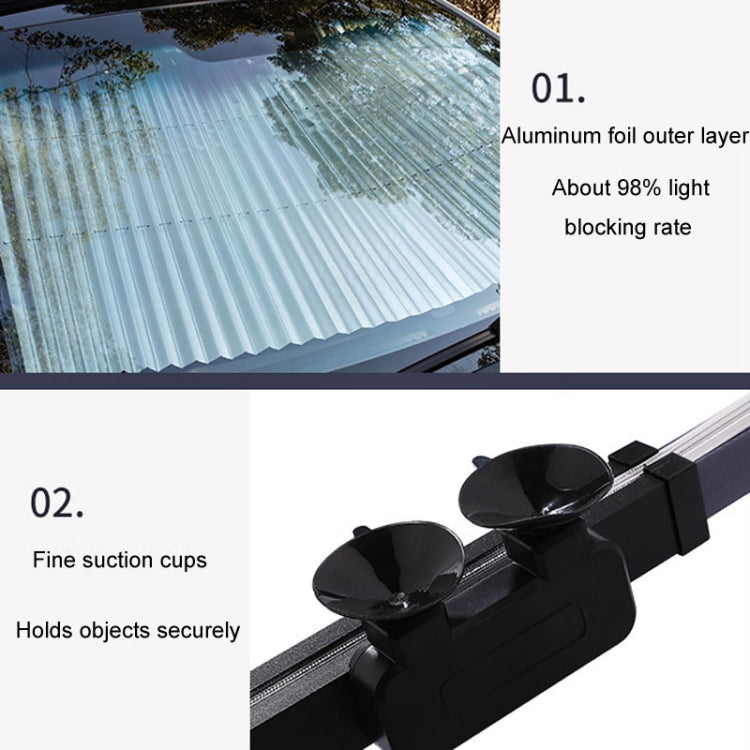70 x 155cm Car Front Gear Auto Retractable Sunshade Household Pleated Window Covering by buy2fix
