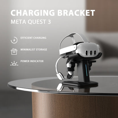 For Meta Quest 3 / 2 / Pro Charging Storage Stand With RGB Lights(Black) - VR Accessories by buy2fix | Online Shopping UK | buy2fix
