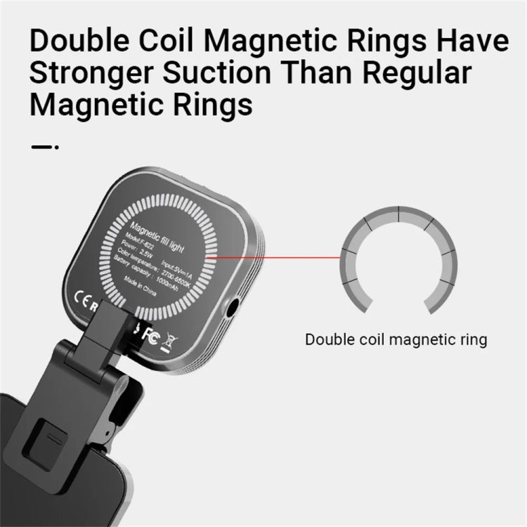 Mini Magnetic Fill Light Rechargeable Tri-Color Temperature Selfie Light - Selfie Light by buy2fix | Online Shopping UK | buy2fix