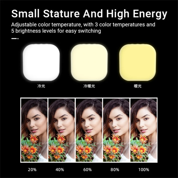 Mini Magnetic Fill Light Rechargeable Tri-Color Temperature Selfie Light - Selfie Light by buy2fix | Online Shopping UK | buy2fix