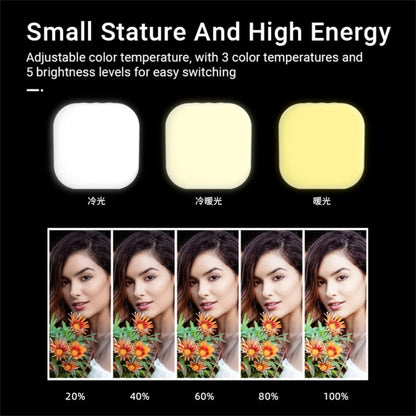 Mini Magnetic Fill Light Rechargeable Tri-Color Temperature Selfie Light - Selfie Light by buy2fix | Online Shopping UK | buy2fix