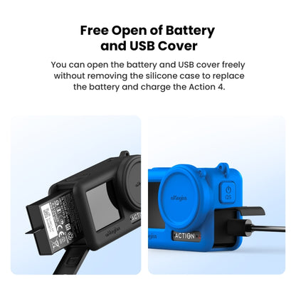 For DJI Osmo Action 4 / 3 aMagisn Silicone Protection Case Camera Protection Accessories(Black) by aMagisn