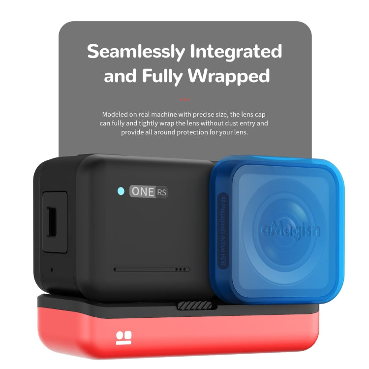 For Insta360 One RS 4K aMagisn Wide Angle Enhancement Lens Silicone Protection Case Lens Cover by aMagisn