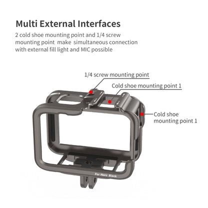 For GoPro HERO11 Black /10 Black /9 Black aMagisn Ultra-Light Metal Rabbit Cage Protection Border by aMagisn