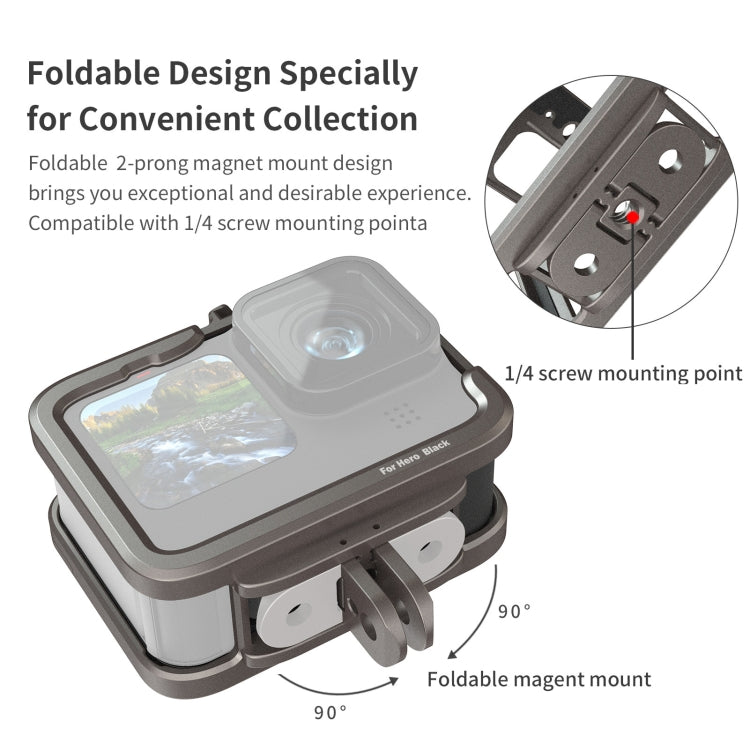 For GoPro HERO11 Black /10 Black /9 Black aMagisn Ultra-Light Metal Rabbit Cage Protection Border by aMagisn