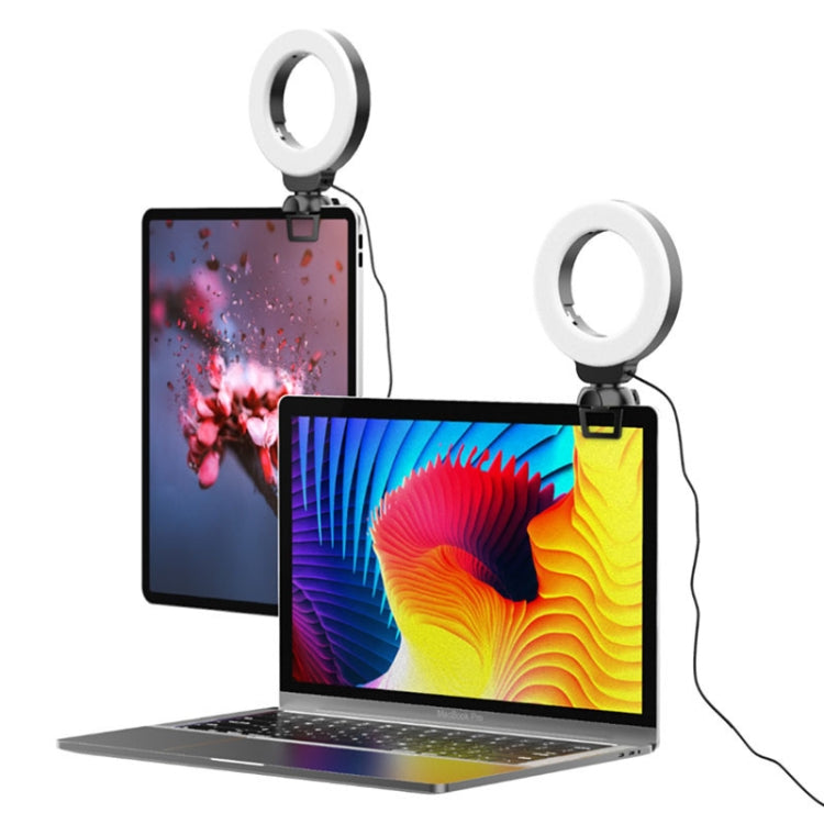 YRing48 4-Inch 48LEDs Laptop Camera Video Conference Live Beauty Ring Fill Light, Spec: Clip Set - Ring Light by buy2fix | Online Shopping UK | buy2fix