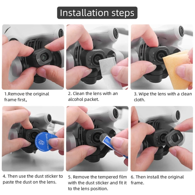 For DJI Mini 4 Pro Sensor / Lens Tempered Film Anti-scratch Protector, Spec: 2 Sets by buy2fix