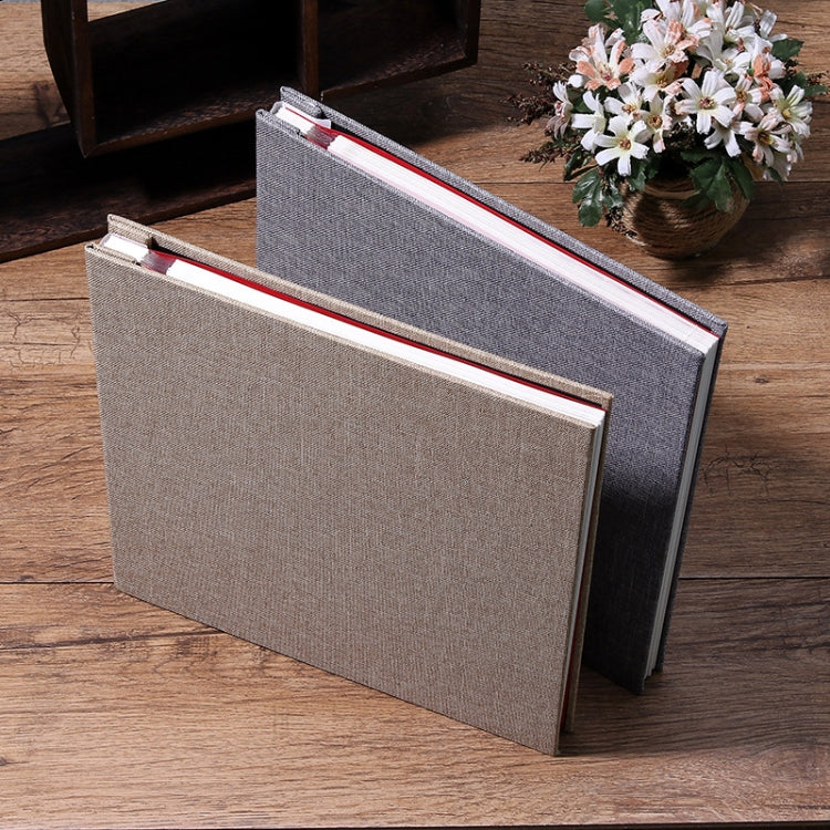 Simple Linen Self-adhesive Film Album Retro Family Large Capacity Handmade Creative Gifts(Beige White Page) - Photo Albums & Photo Frames by buy2fix | Online Shopping UK | buy2fix