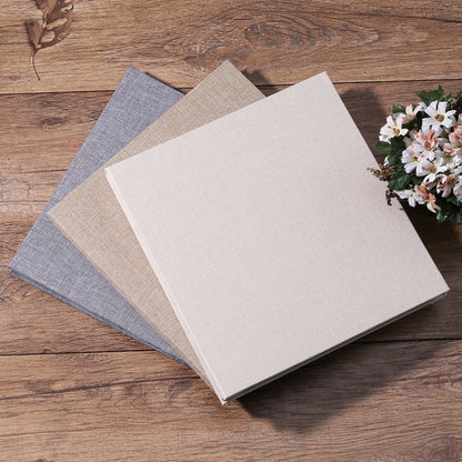 Simple Linen Self-adhesive Film Album Retro Family Large Capacity Handmade Creative Gifts(Brown White Page) - Photo Albums & Photo Frames by buy2fix | Online Shopping UK | buy2fix
