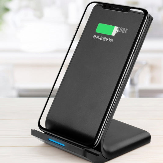 R2 10W Vertical Mobile Phone Wireless Charger Smart Fast Charge Charging Stand Desktop Stand(Black) - Wireless Charger by buy2fix | Online Shopping UK | buy2fix