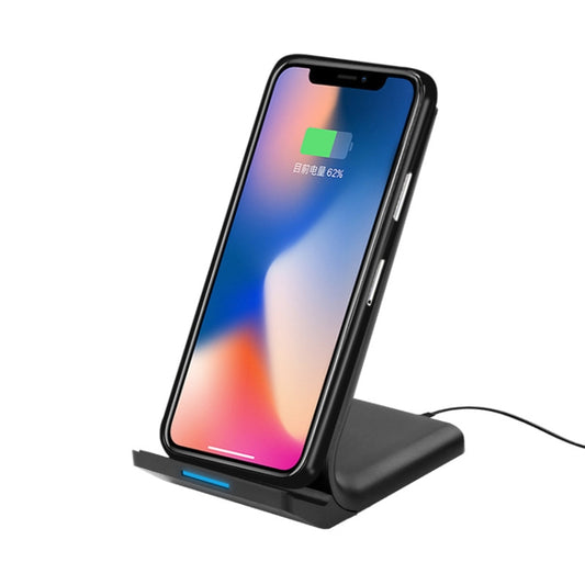 R2 10W Vertical Mobile Phone Wireless Charger Smart Fast Charge Charging Stand Desktop Stand(Black) - Wireless Charger by buy2fix | Online Shopping UK | buy2fix