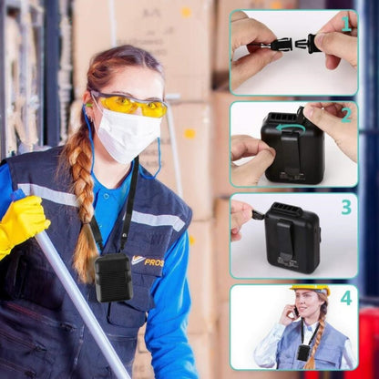 Mini Hanging Waist Fan USB Charging Leafless Portable Handheld Fan, Battery Capacity:6000mAh(Black) by buy2fix