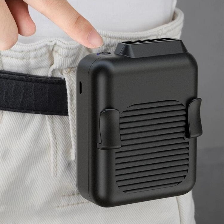Mini Hanging Waist Fan USB Charging Leafless Portable Handheld Fan, Battery Capacity:6000mAh(Black) by buy2fix