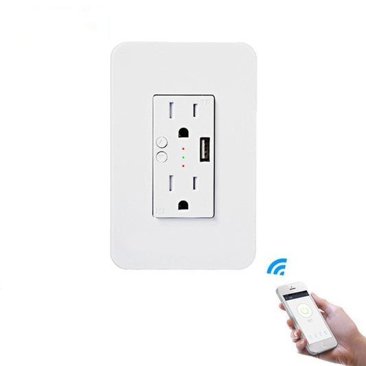 Smart Wall Socket 120 Type WIFI Remote Control Voice Control With USB Socket, Model:American Wall Socket - Smart Socket by buy2fix | Online Shopping UK | buy2fix