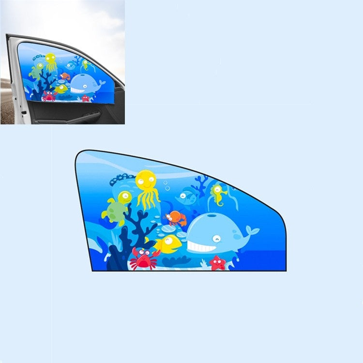 Car Cartoon Magnetic Sunshade Sunscreen Telescopic Collapsible Sunshield, Size:Driving(Underwater World) by buy2fix
