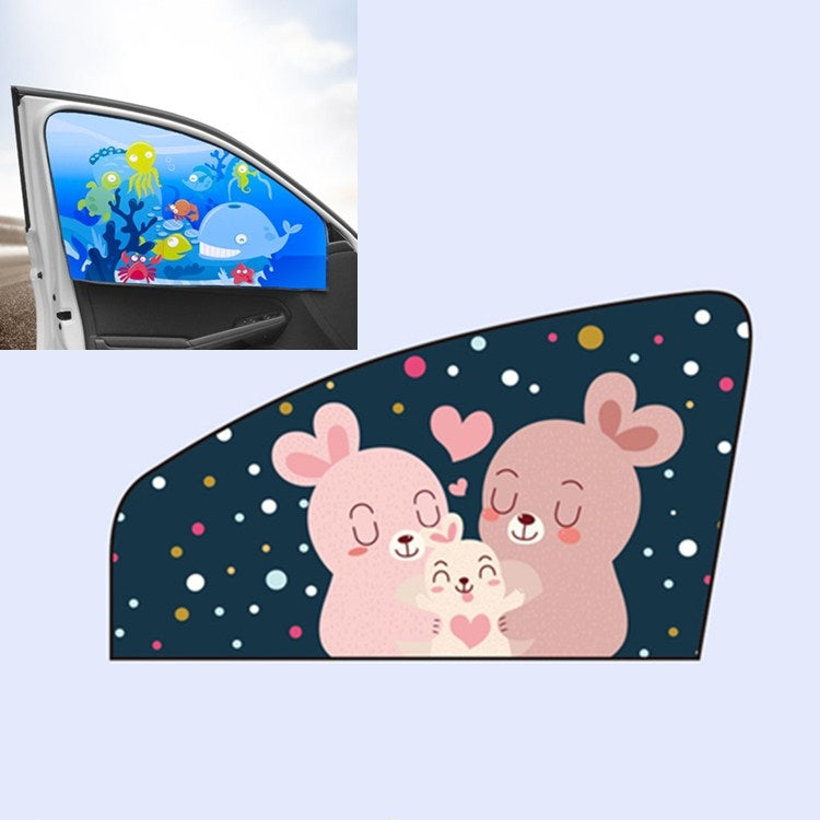 Car Cartoon Magnetic Sunshade Sunscreen Telescopic Collapsible Sunshield, Size:Co-pilot(Rabbit) by buy2fix