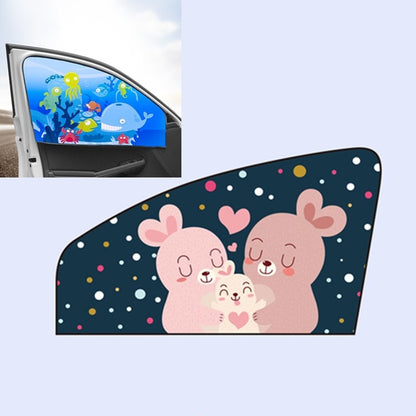 Car Cartoon Magnetic Sunshade Sunscreen Telescopic Collapsible Sunshield, Size:Co-pilot(Rabbit) by buy2fix
