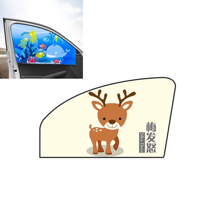 Car Cartoon Magnetic Sunshade Sunscreen Telescopic Collapsible Sunshield, Size:Co-pilot(Fawn) by buy2fix