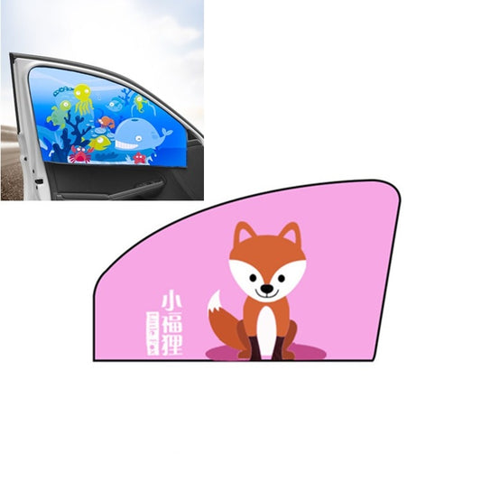 Car Cartoon Magnetic Sunshade Sunscreen Telescopic Collapsible Sunshield, Size:Co-pilot(Fox) by buy2fix