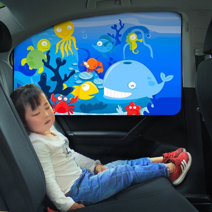 Car Cartoon Magnetic Sunshade Sunscreen Telescopic Collapsible Sunshield, Size:Rear Square(Amusement Park) by buy2fix