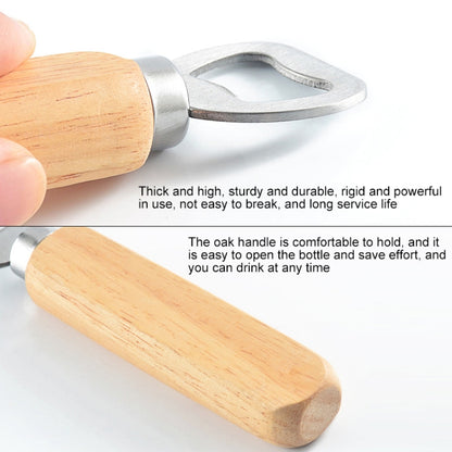 2 PCS Stainless Steel Beer Bottle Opener with Rubber Wood Handle Creative Gift Soda Bottle Driver - Openers by buy2fix | Online Shopping UK | buy2fix