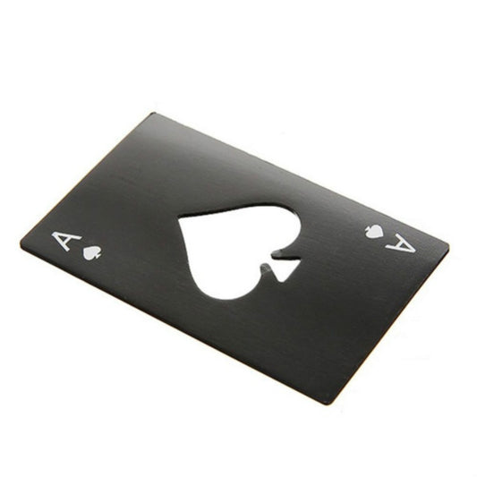 2 PCS Stainless Steel Bottle Beer Opener Poker Playing Card Spades Soda Bottle Cap Opener(Black) - Openers by buy2fix | Online Shopping UK | buy2fix
