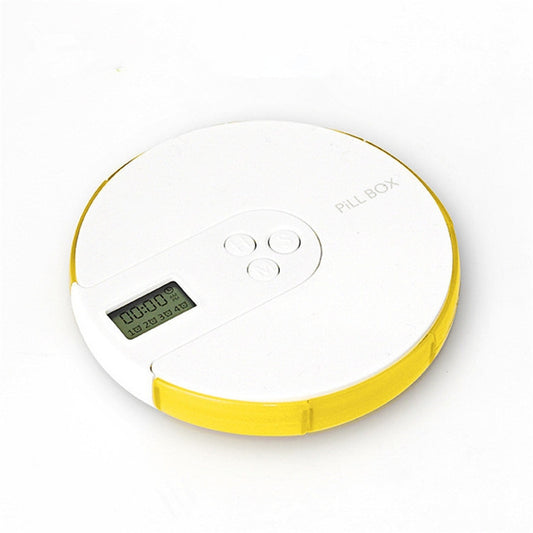 One Week Portable Timing Smart Pill Boxes Elder Reminding Electronic Medicine Box(Yellow) - Pill Boxes by buy2fix | Online Shopping UK | buy2fix