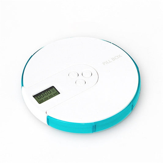 One Week Portable Timing Smart Pill Boxes Elder Reminding Electronic Medicine Box(Lake Green) - Pill Boxes by buy2fix | Online Shopping UK | buy2fix