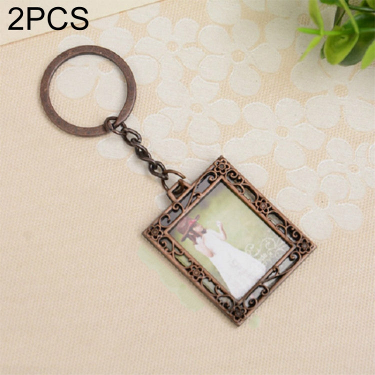 2 PCS Creative Metal Vintage Photo Frame(Square Keychain) - Photo Albums & Photo Frames by buy2fix | Online Shopping UK | buy2fix
