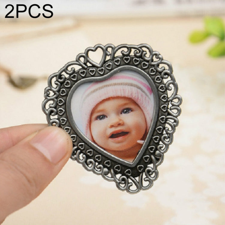 2 PCS Creative Metal Vintage Photo Frame(Lace Heart) - Photo Albums & Photo Frames by buy2fix | Online Shopping UK | buy2fix