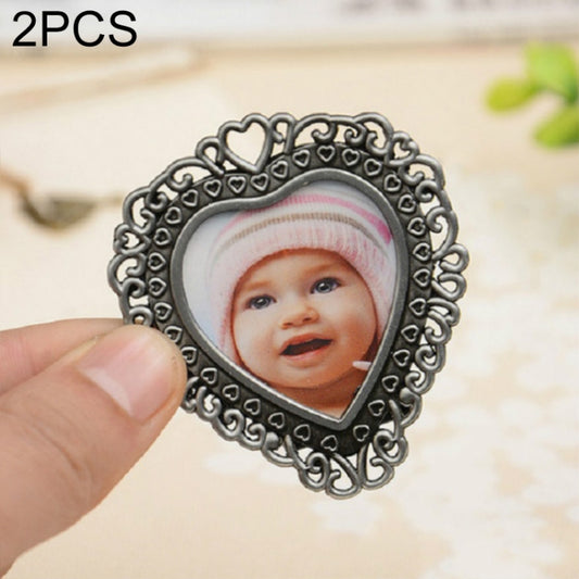 2 PCS Creative Metal Vintage Photo Frame(Lace Heart) - Photo Albums & Photo Frames by buy2fix | Online Shopping UK | buy2fix