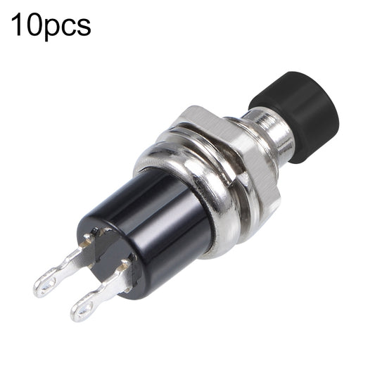 10 PCS 7mm Thread Multicolor 2 Pins Momentary Push Button Switch(Black) - Switch by buy2fix | Online Shopping UK | buy2fix