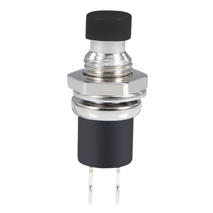 10 PCS 7mm Thread Multicolor 2 Pins Momentary Push Button Switch(Black) - Switch by buy2fix | Online Shopping UK | buy2fix