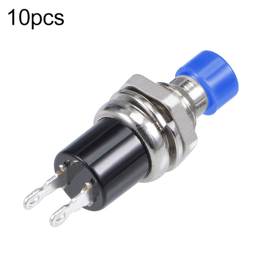 10 PCS 7mm Thread Multicolor 2 Pins Momentary Push Button Switch(Blue) - Switch by buy2fix | Online Shopping UK | buy2fix