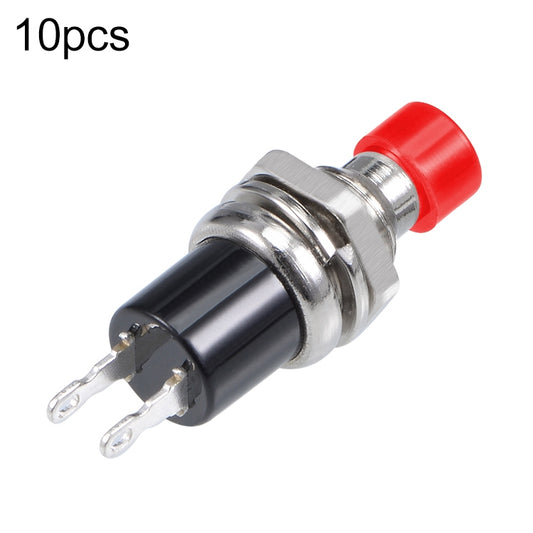 10 PCS 7mm Thread Multicolor 2 Pins Momentary Push Button Switch(Red) - Switch by buy2fix | Online Shopping UK | buy2fix